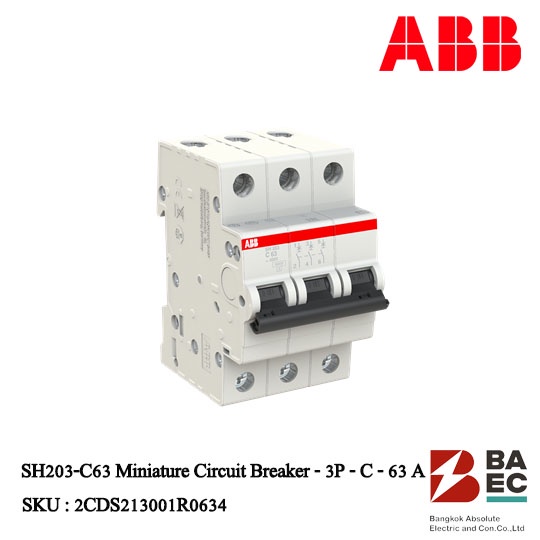 abb-sh203-c63-เซอร์กิตเบรกเกอร์-63-amp-3p-6ka