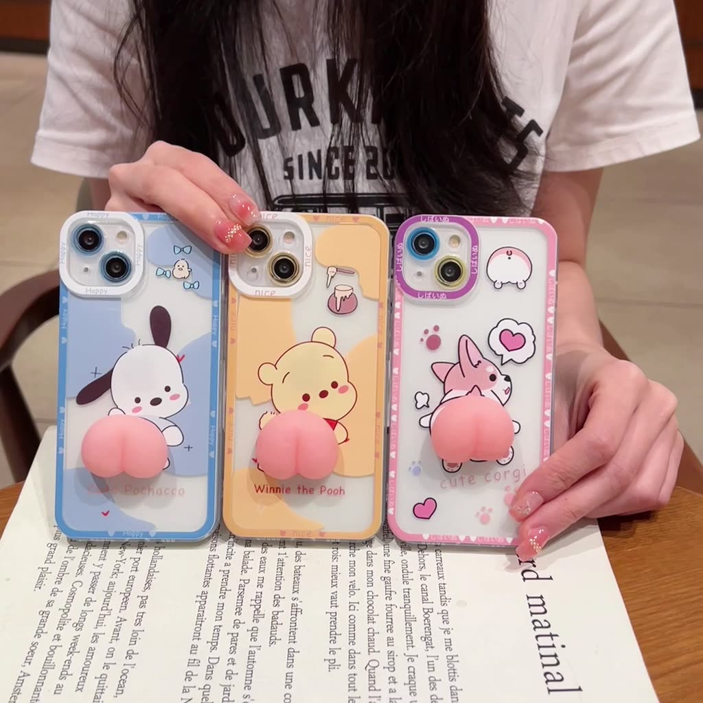 เคส-samsung-a13-a12-m12-a11-m11-a04-a04s-a03-a03s-a02-m02-a71-a53-a52-a52s-a51-a50-a50s-a30-a30s-a20-a10-4g-5g-transparent-dog-bear-relieve-stress-buttocks-soft-case