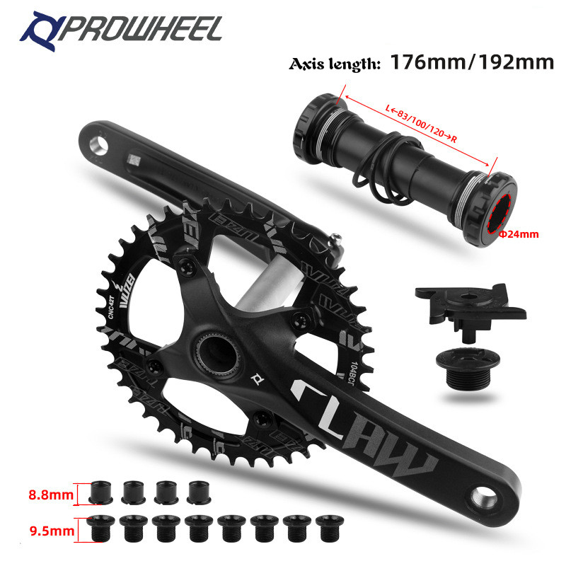 Prowheel Bike Crankset 170 มม.พร้อมขายึดด้านล่าง 176/192 มม. แกน Snow ...