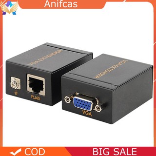 ✿1 Pair 60m VGA Signal Network to Lan Extender Ethernet Transmitter Receiver *DC