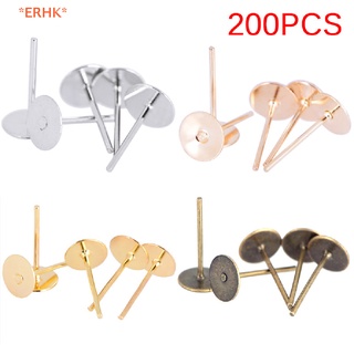 Erhk&gt; 200 ชิ้น / ถุง DIY เครื่องประดับ ต่างหู สตั๊ด ขา DIY ทําอุปกรณ์ใหม่