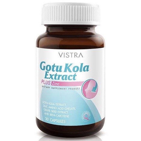 ภาพสินค้าCheapest Vistra Gotu Kola Plus Zinc วิสทร้า โกตู โคลา เอ็กแทรค พลัส ซิงค์ 30เม็ด จากร้าน pharmacosme บน Shopee ภาพที่ 2