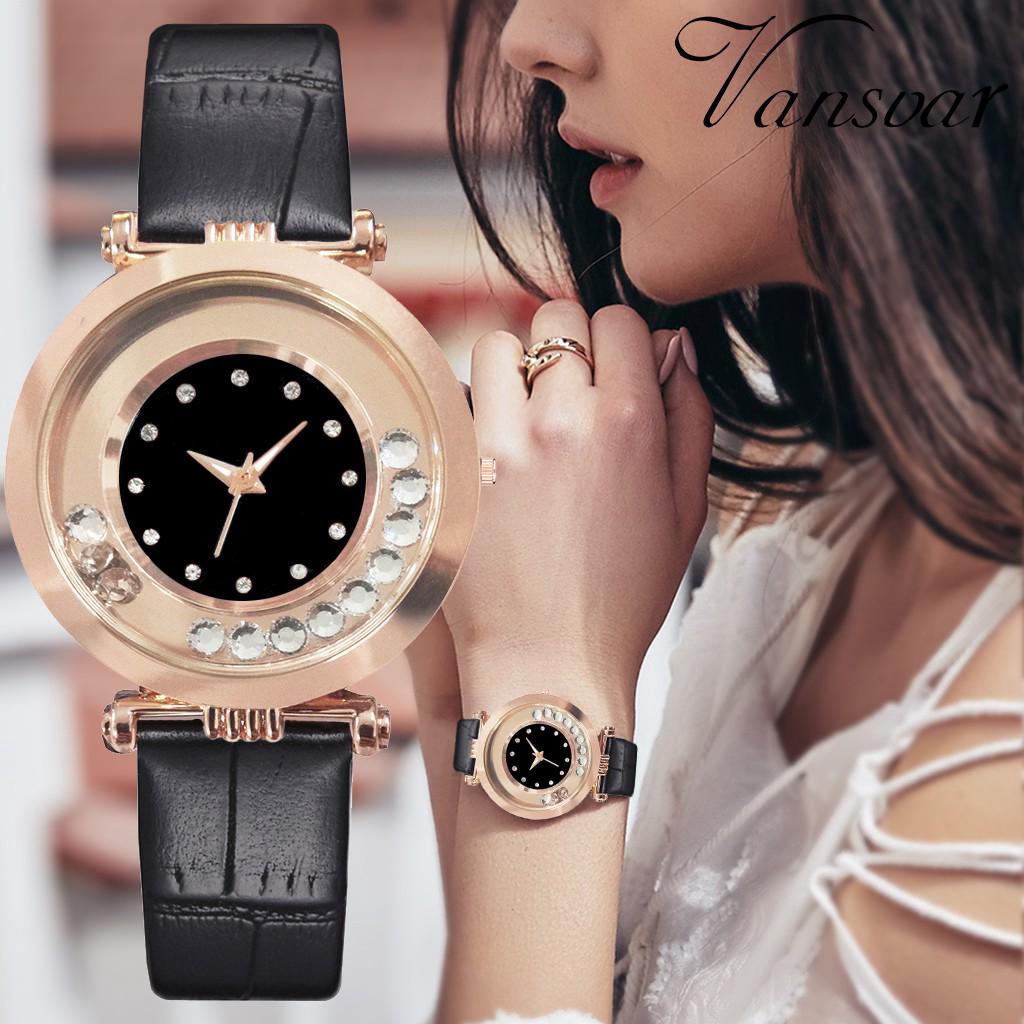 ภาพหน้าปกสินค้านาฬิกาแฟชั่นสตรีสายหนังนาฬิกาควอตซ์คริสตัล v 460 ที่เกี่ยวข้อง