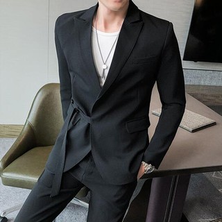 สูท สูทผู้ชาย สูทแฟชั่น สูทสองชิ้น Suits Suit Setsชุดสูทผู้ชายฤดูร้อนของผู้ชายชุดสูทบุคลิกภาพการออกแบบแฟชั่นช่างทำผมเสื้