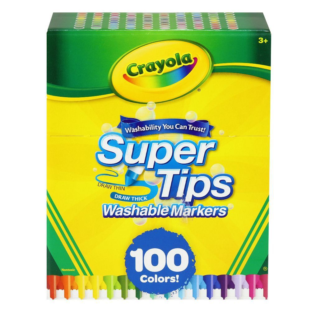 washable-super-tips-markers-crayola-100-colors-สีเมจิกซุปเปอร์ทิปส์-ล้างออกได้-crayola-100-สี-งานศิลปะ-อุปกรณ์เครื่องเขี