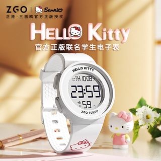 Zhenggang ZGO Sanrio นาฬิกาข้อมืออัจฉริยะ อิเล็กทรอนิกส์ ลาย Hello Kitty เรียบง่าย สําหรับเด็กผู้หญิง นักเรียนมัธยมต้น