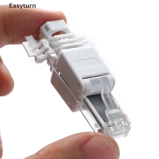 Easyturn No Crimp Ethernet Cable Tool-less Crystal Head Plug CAT6 RJ45 Connector TH