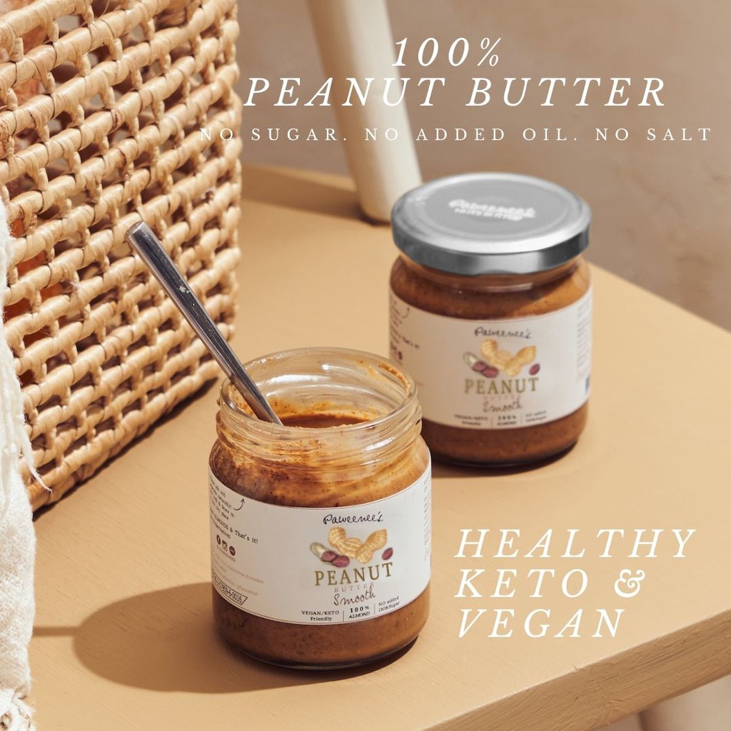 ภาพหน้าปกสินค้าเนยถั่ว Natural Peanut Butter ถั่วลิสง 100% ไม่ใส่น้ำตาล น้ำมัน เกลือ 200g.  Paweenees จากร้าน paweenees บน Shopee