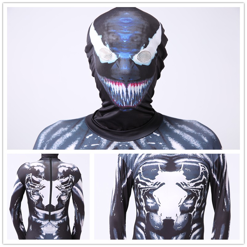 ภาพสินค้าชุดจั๊มสูทคอสเพลย์ Spider man Zentai Venom เหมาะกับวันฮาโลวีน สําหรับผู้ชาย และผู้หญิง จากร้าน longju.th บน Shopee ภาพที่ 4