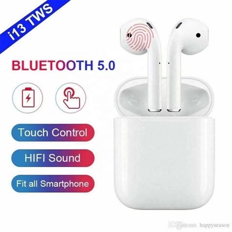 ภาพหน้าปกสินค้าi13 หูฟัง TWS รุ่น ใหม่ พร้อมกล่องชาร์จ หูฟังบลูทูธไร้สาย Bluetooth V5.0 หูฟังไร้สาย ใช้ได้ทุกรุ่น I13