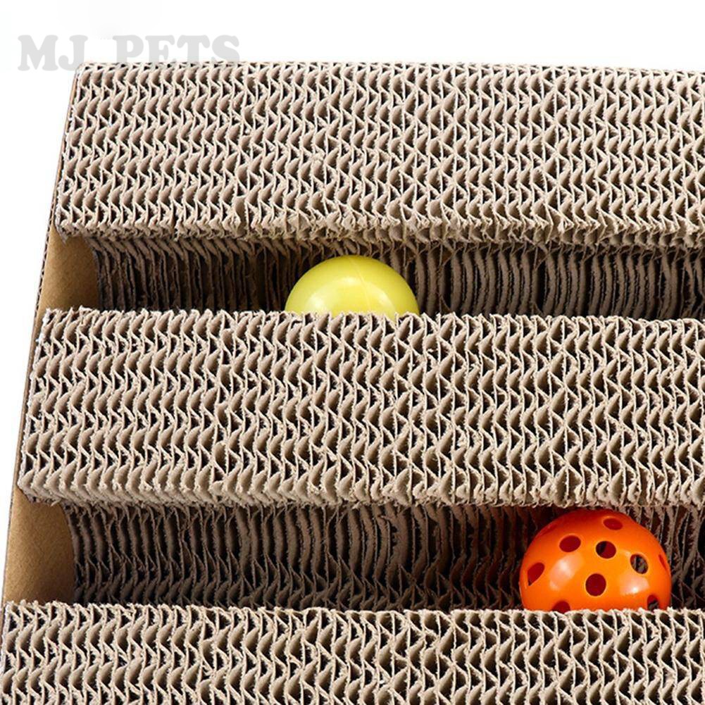 ภาพสินค้าMJ-ที่ลับเล็บแมว สามเหลี่ยม รางบอล2 ชั้น จากร้าน mj_pets บน Shopee ภาพที่ 8
