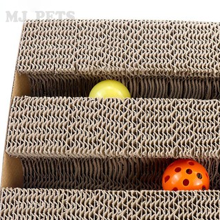 ภาพขนาดย่อของภาพหน้าปกสินค้าMJ-ที่ลับเล็บแมว สามเหลี่ยม รางบอล2 ชั้น จากร้าน mj_pets บน Shopee ภาพที่ 8