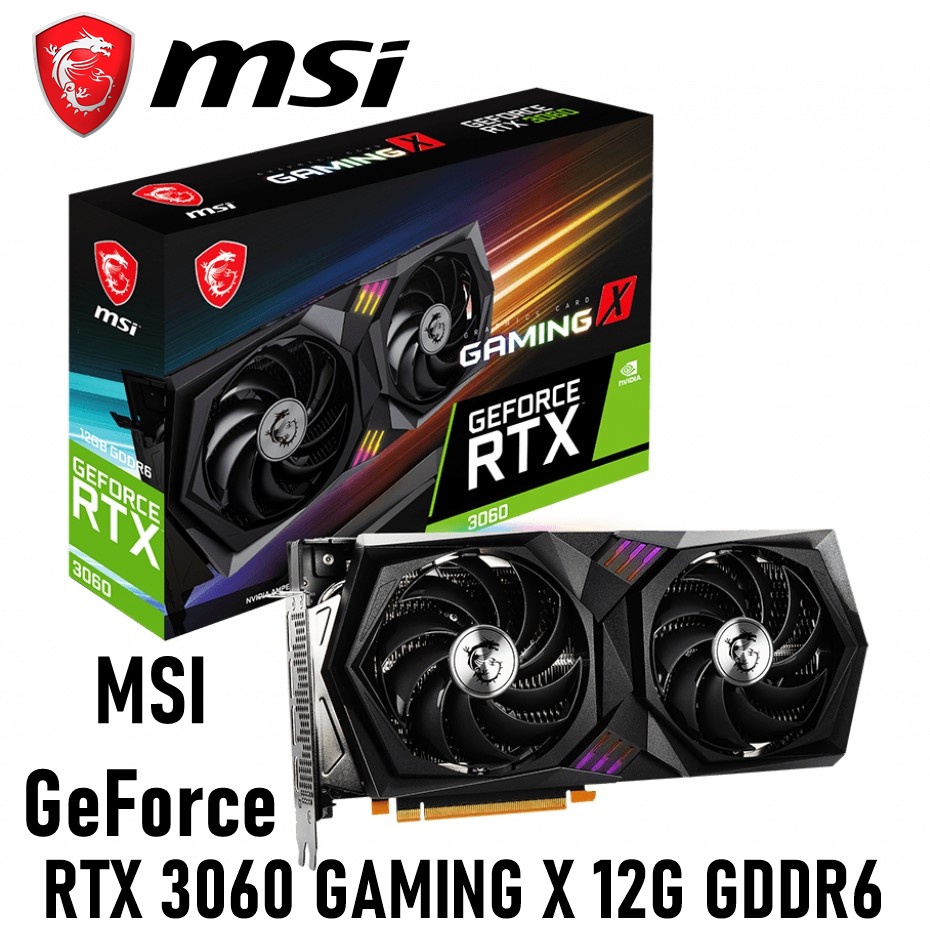 ภาพหน้าปกสินค้าVGA (การ์ดแสดงผล) MSI GeForce RTX 3060 GAMING X 12G GDDR6 (LHR) ประกัน 3 ปี จากร้าน hardware_corner บน Shopee