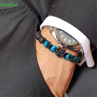 Bluevelvet สร้อยข้อมือ แฮนด์เมด ลายหมาป่าธรรมชาติ สีดํา เครื่องประดับแฟชั่น 2021