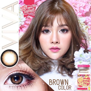 Viva Brown (1)(2) บิ๊กอาย สีน้ำตาล ตาล โทนแบ๊ว Kitty Kawaii Contact Lens Bigeyes คอนแทคเลนส์ ค่าสายตา สายตาสั้น แฟชั่น