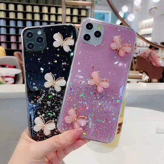 OPPO A94 A93 A53 A15 A15S A92 A92S A52 Reno5 Reno4 Pro F Bling 3D Butterfly Soft TPU Phone Case