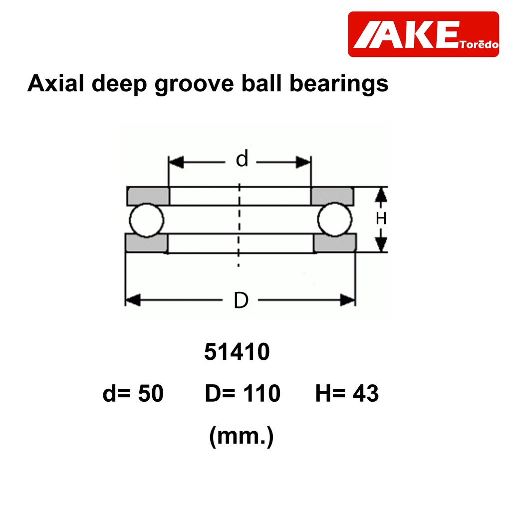 51410-ตลับลูกปืนกันรุน-อะไหล่เครื่องฉีดน้ำแรงดันสูง-axial-deep-groove-ball-bearings-51410