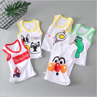 Boys vest top cotton childrens clothing Cartoon pattern T-shirt 1-6 years old