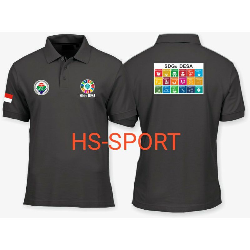 เสื้อผ้า Polo SDGS Village SDGS + ชื่อโรงงานการพิมพ์แบบเต็มหน้าจอ เสื้อ