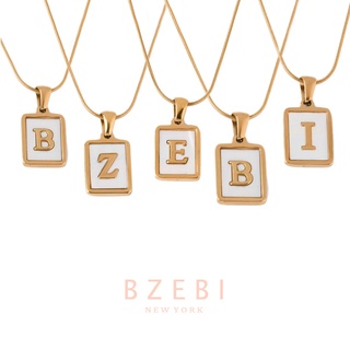 ภาพหน้าปกสินค้าBZEBI สร้อยคอ จี้ตัวอักษรภาษาอังกฤษ a z  ผู้หญิง สแตนเลส โซ่ necklace จี้ทอง ภาษาอังกฤษ เงิน 18k สําหรับผู้หญิง 1070n ที่เกี่ยวข้อง