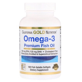 California Gold Nutrition, Omega-3, Premium Fish Oil, 100 Fish Gelatin Softgels