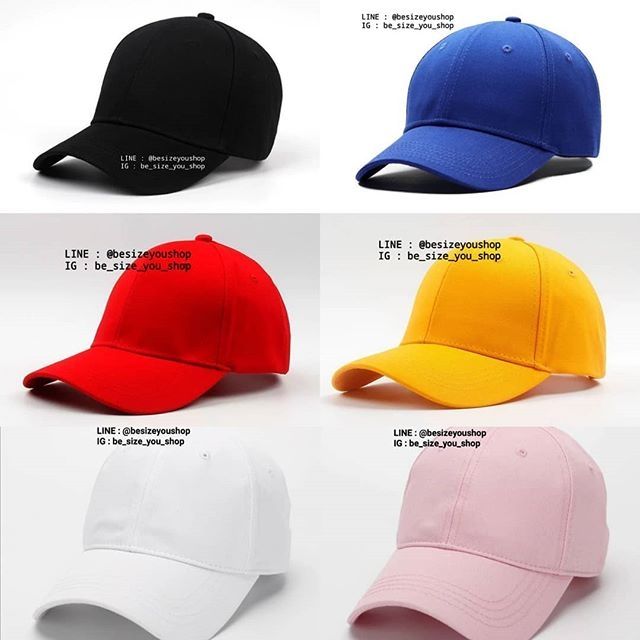 พร้อมส่ง-หมวกแกปสีล้วน