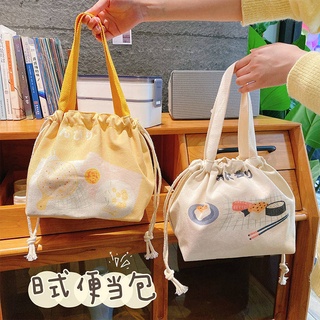 ！ กระเป๋าใส่กล่องข้าวแบบพกพา ！ กล่องอาหารกลางวัน กล่องอาหารกลางวันผ้าใบผ้าใบญี่ปุ่น, มือของนักเรียนที่เรียบง่าย, ภาพ, กร