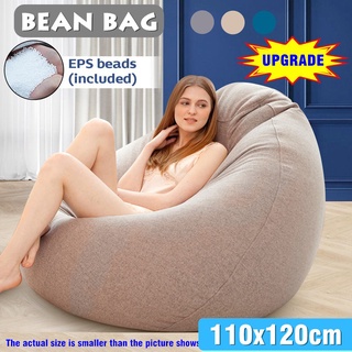 โซฟา bean สไตล์เฟอร์นิเจอร์ห้องนอนสีทึบ Single Bean Bag Lazy โซฟา