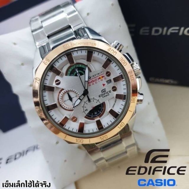 casio-edifice-นาฬิกาสายเลส-ระบบอนาล็อก-หน้าโคโนกราฟ-3-วงบอก-วัน-วันที่-เวลา-24-ชม-สินค้ามีถ่าน-ผ้าเช็ค-ถุงผ้า