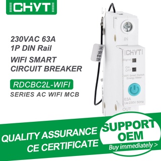 Free Shipping CHYT RDCBC2L 1P 2P Energy Meter Ammeter Remote Control Voice Controlled AC 230V 63A WiFi Smart Circuit Bre