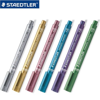 ปากกา Staedtler Metallic Marker 8323 ปากกามาร์เกอร์ เมทัลลิค สีเข้ม เป็นประกาย สำหรับตกแต่งบนกระดาษ การ์ด กระจก (1ด้าม)