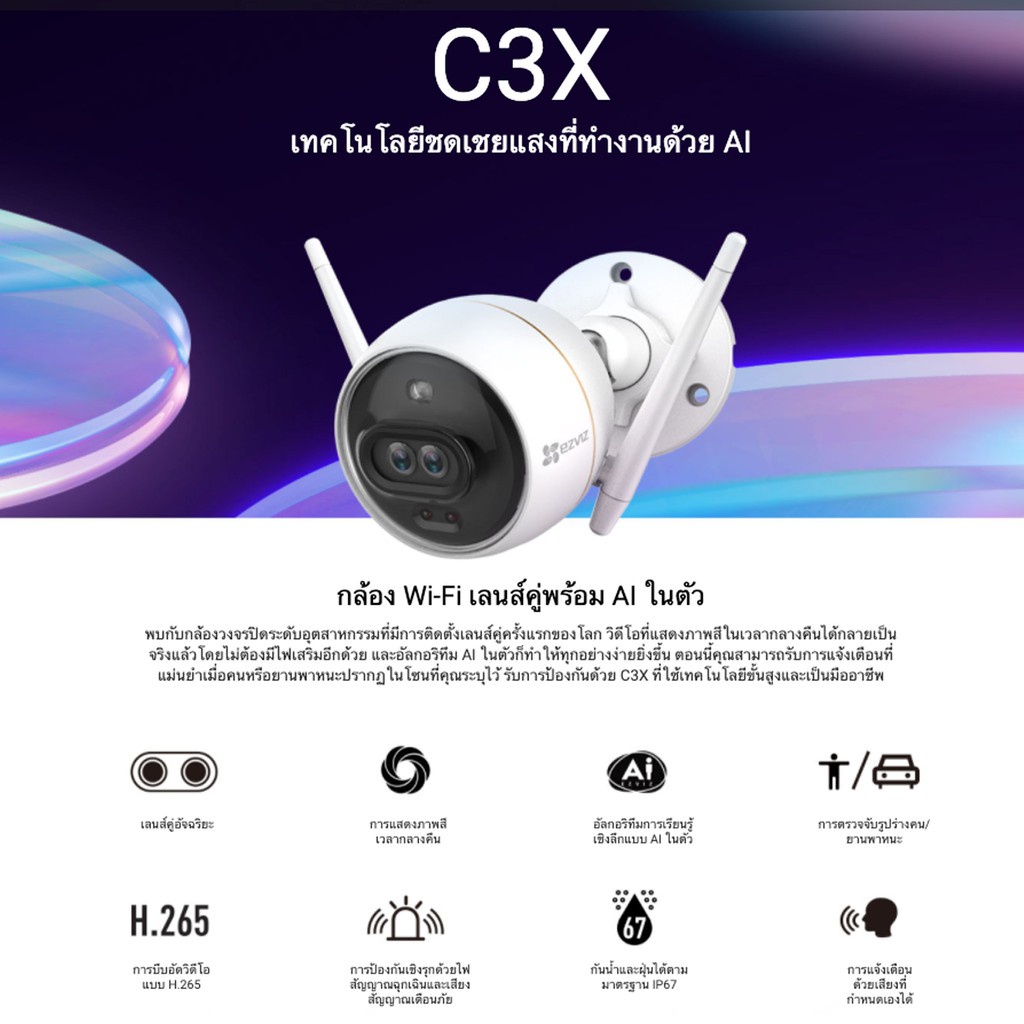 ezviz-คมชัด-2mp-รุ่น-c3x-dual-lens-1080p-wi-fi-camera-กล้องวงจรปิดภายนอกเทคโนโลยีชดเชยแสงที่ทำงานด้วย-ai