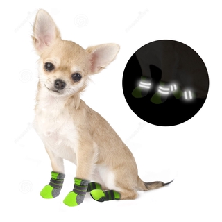 สินค้า รองเท้าสุนัขสัตว์เลี้ยง 4 ชิ้นตาข่ายระบายอากาศลูกสุนัขถุงเท้านุ่มกลางแจ้ง