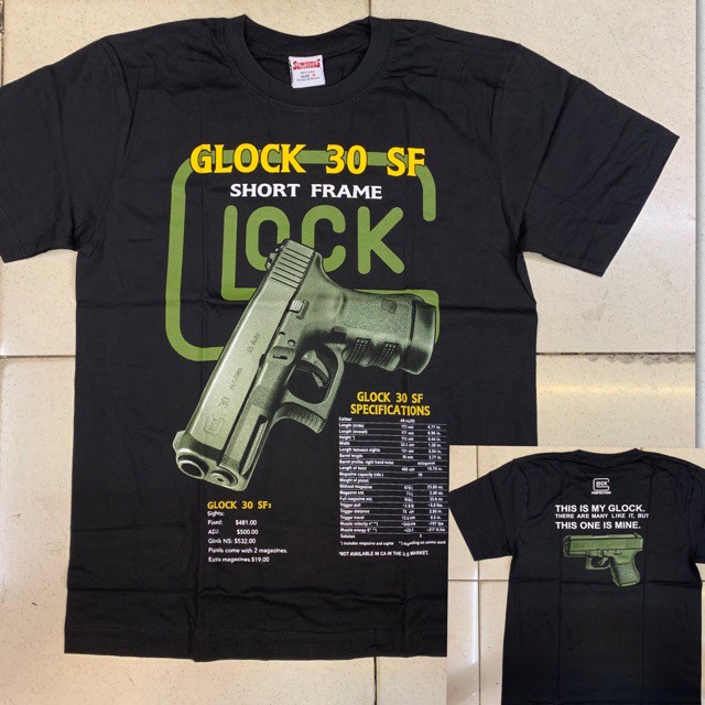 เสื้อยืดแขนสั้น-glock-30-sf-สีดําสําหรับผู้ชาย