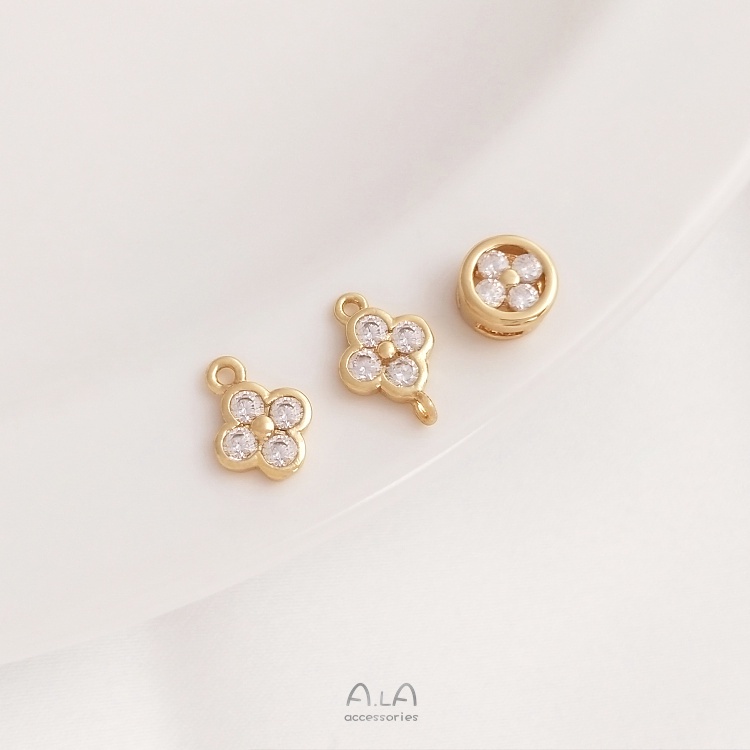 เครื่องประดับdiyขายส่ง-จี้ลูกปัด-ชุบทอง-14k-รูปใบโคลเวอร์สี่แฉก-ทรงกลม-แฮนด์เมด-สําหรับแขวนเครื่องประดับ-diy-ลูกปัด-ปะเก็น-ลูกปัดคั่น-สร้อยข้อมือ-สร้อยคอ-ต่างหู