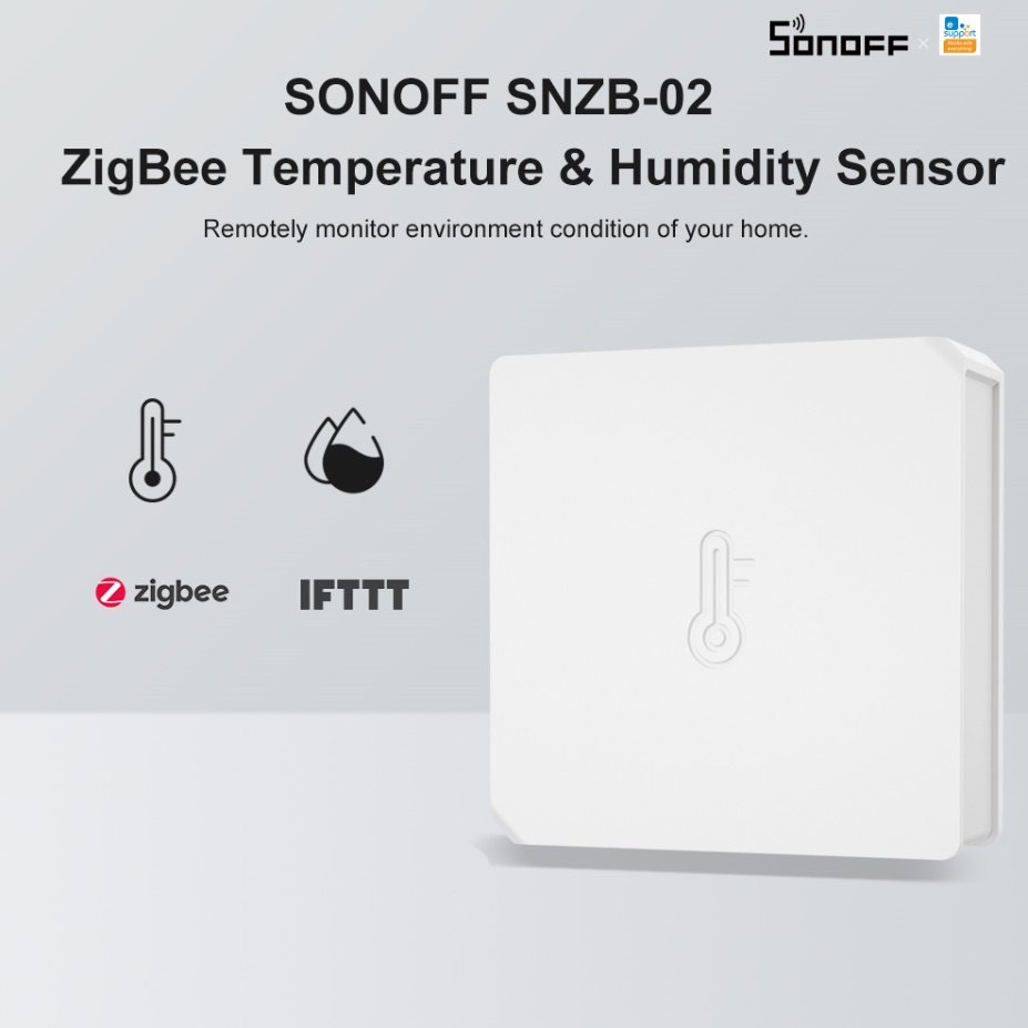 sonoff-snzb-02-zigbee-เซนเซอร์วัดอุณหภูมิและความชื้น-ดูออนไลน์ผ่านแอป-ewelink-แชร์ได้หลายคน-zigbee-bridge