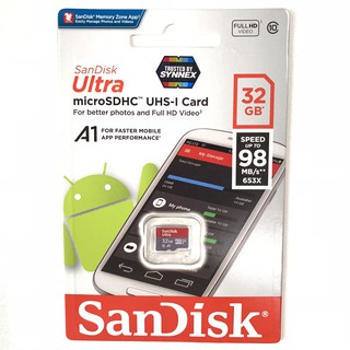 [ของแท้] SanDisk 32GB Ultra micro SDHC Class10 98MB/s