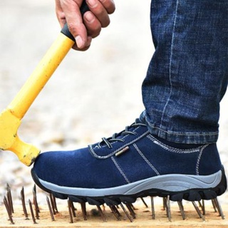 รองเท้าเซฟตี้หนังนิ่มคุณภาพสูง ตาข่ายระบายอากาศ รองเท้าหัวเหล็ก รองเท้าเซฟตี้สำหรับผู้ชาย