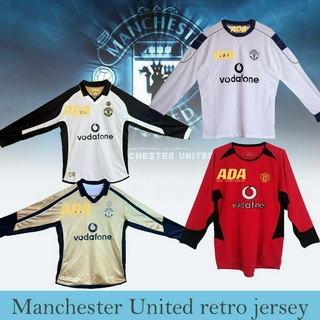 เสื้อกีฬาแขนยาว ลายทีมชาติฟุตบอล MU UTD Man United Centennial Platinum Edition 99 00 01 02 02 04 คุณภาพสูง สไตล์เรโทร สําหรับผู้ชาย