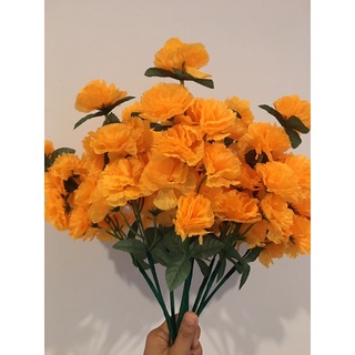 ดอกดาวเรือง ดอกดาวเรืองสีส้มทองช่อ1ช่อ10ดอกช่อใหญ่