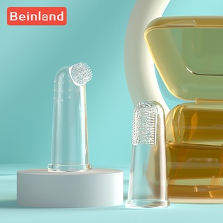 Beinland 2 ชิ้น แปรงสีฟันซิลิโคน สวมนิ้วมือ สําหรับเด็ก ฟันยางกัด ซิลิโคนอ่อนนุ่ม เด็กทารก แปรงสีฟัน