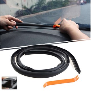 เทปยางลดเสียงหลังคอนโซลรถ สีดำ T-Type Noise Sealing Protection Dashboard Panel Gap Rubber Strip Moding 1.6meter