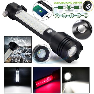 4000 Lumens Flashlight ไฟฉายและอุปกรณ์ชาร์จไฟ ไฟฉาย ไฟฉายความสว่างสูง ซูมได้