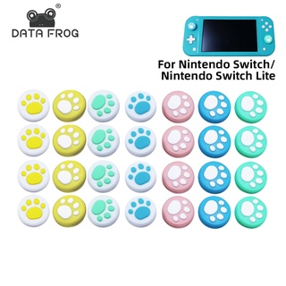 Data FROG ปลอกซิลิโคนสวมนิ้วโป้ง กันลื่น ลายอุ้งเท้าแมว สําหรับ Nintendo Switch Nintendo Switch Lite (4 ชิ้น)