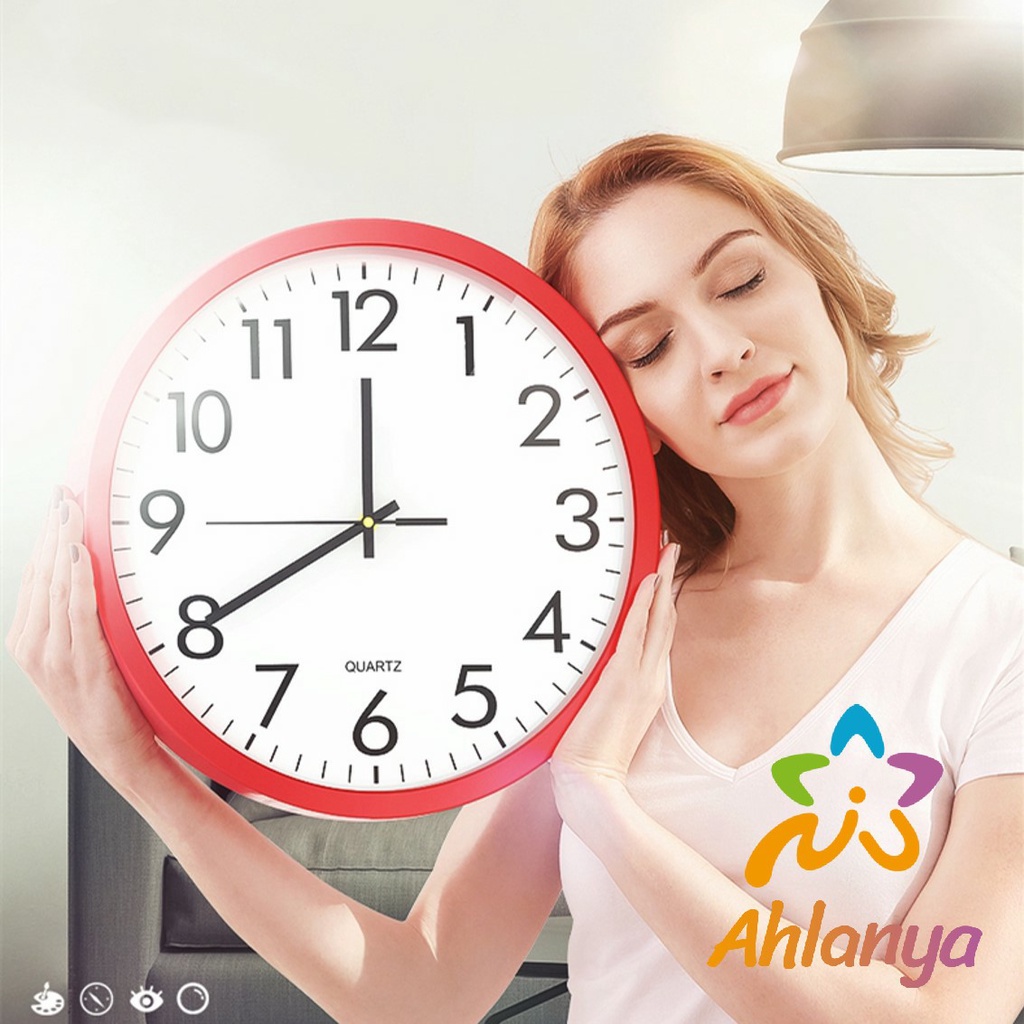 ahlanya-นาฬิกาแขวนผนัง-นาฬิกาแขวน-นาฬิกาแขวนผนัง-นาฬิกทรงกลม-นาฬิกาลายต้นไม้-นาฬิกาแขวนผนังสีดำ-wall-clock