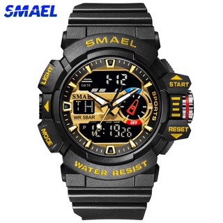 Smael 8043 นาฬิกาข้อมือดิจิทัล มีไฟ LED กันน้ํา หน้าปัดใหญ่ สไตล์ทหาร สําหรับผู้ชาย