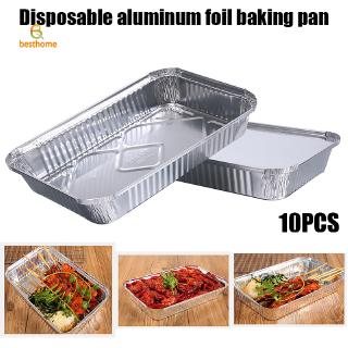 BH☆ Aluminum Foil Pan 10pcs Safe for Use in Freezer, Oven, and Steam Table 2200ML Aluminum Foil Baking Pan Disposable