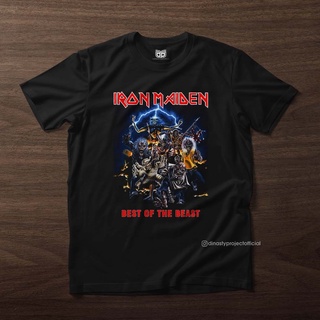 เสื้อยืด ผ้าฝ้าย พรีเมี่ยม พิมพ์ลายวงดนตรี Iron Maiden BEST Off THE BEAST