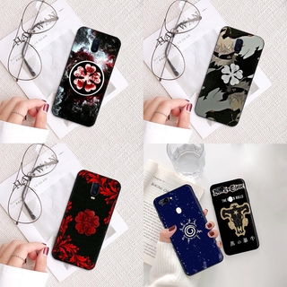 เคสโทรศัพท์มือถือแบบนิ่ม ลายโลโก้ Black Clover สําหรับ OPPO A3S A5S A5 A7 2018 A5 A9 A31 A32 A53 2020 A8 A91 F15 A52 A72 A92 A12 A12S