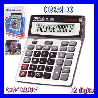 cholly.shop เครื่องคิดเลข หน้าจอ12หลัก OSALO ใส่ถ่านได้ แถมถ่านให้ OS-1200V